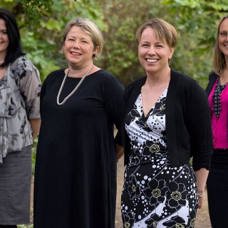 Jo Cook (centre right) with members of Coodes’ Business Services team (L-R) Kirsty McAuley (Solicitor, Corporate & Commercial), Helen Willett (Partner and Head of Commercial Property), and Sonya Bassett (Partner and Head of Corporate & Commercial).